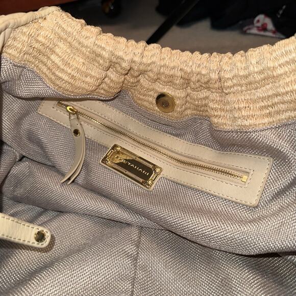 Elie Tahari Beige Woven Emmy Raffia Large Hobo Shoulder Bag - Picture 6 of 9